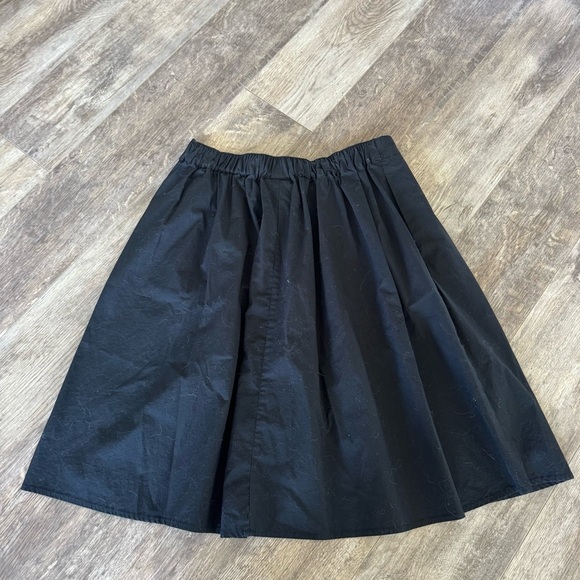 A New Day Front Pleating Poplin Black Midi Skirt - Pull-on Waist - Picture 2 of 7